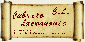 Čubrilo Lacmanović vizit kartica